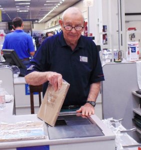 Today, Jack Goldman, serves the military community as a cashier at the Panzer Exchange.