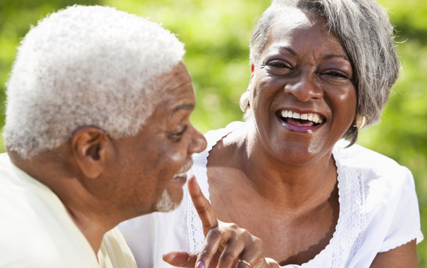 Senior couple laughing