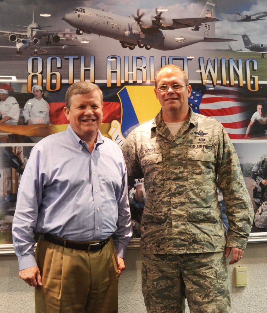 Director/CEO Tom Shull met with 86th Airlift Wing Commander Brig. Gen. Richard Moore during Shull’s visit to Ramstein AB.