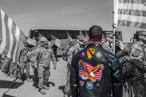 Members of the 818th Engineer Company board their plane to leave for their upcoming mobilization.