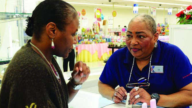 Hidden gems -- sales clerk brings sparkle to exchange patrons' lives