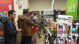 Customers at Fort Bragg's Old Glory Express stock up on supplies during Hurricane Florence.