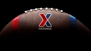 football with Exchange chevron logo