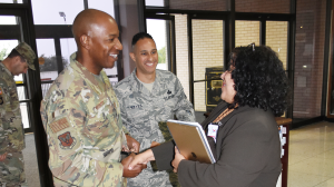 Air Force chief master sergeant meets Ana Middleton.