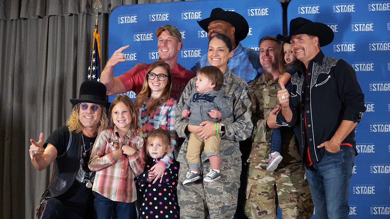 Country music act Big and Rich met with Airmen and their families and recorded a Veterans online shopping benefit for the Exchange’s social media channels prior to their concert at Hurlburt Field on Oct. 26