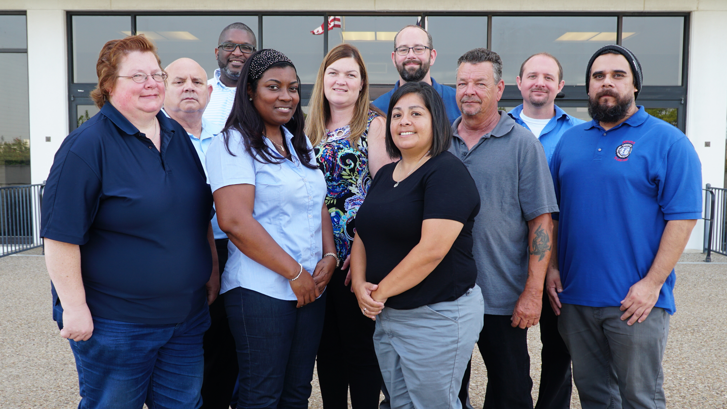 First row: Beth Muller, Brenda Cruz, Amy Garcia; second row: Danny Watkins, Tanya Zills, Gary Sweeney, Robert Lopez; third row: Nate Jackson, Matt Echols, Jeff Byerly