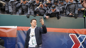 Actor Mark Wahlberg takes a selfie with Cadets.