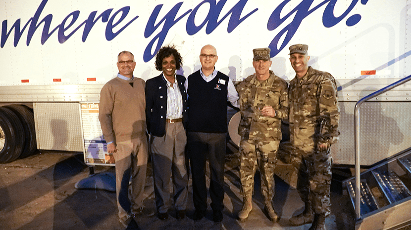 Western Region Vice President; Senior Vice President Shelly Armstrong; Davis-Monthan Exchange GM Mikel Hunter; and Exchange Senior Enlisted advisor CMSgt. Luis Reyes join Gen. David Goldfein, Chief of Staff of the Air Force, at the MFE.