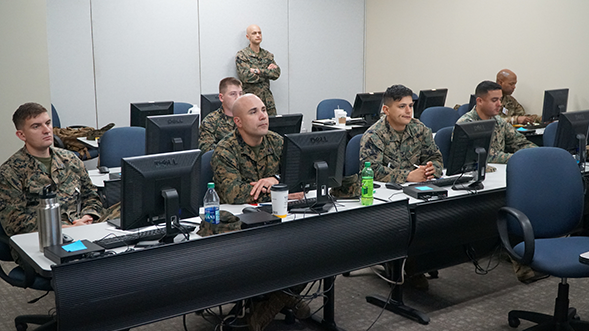 At Exchange headquarters in Dallas, Marines learn about how to run Exchanges before they deploy to run their own stores in Kuwait and Norway.