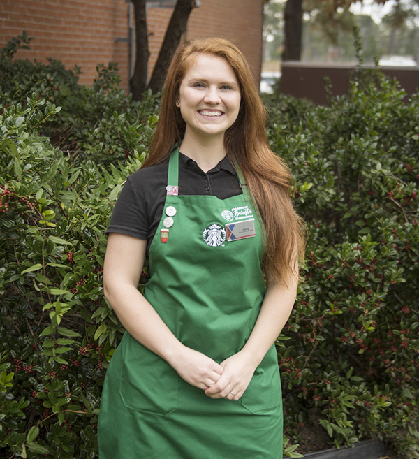 Haley Noonan is an Army spouse working at Fort Bragg Exchange Starbucks.