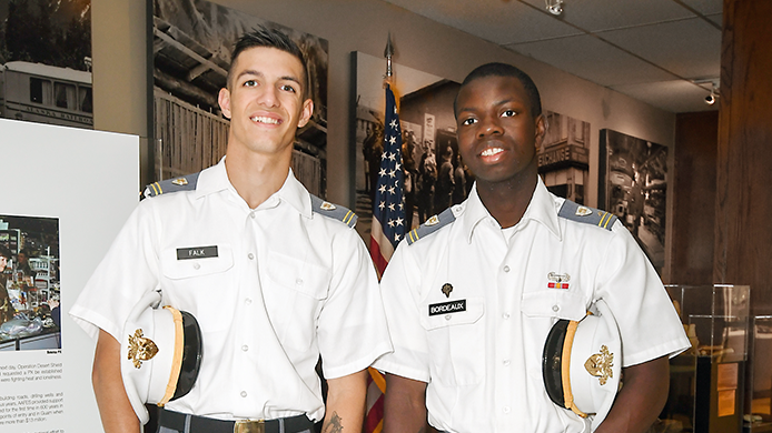 Cadets CPT Christian Falk and Thomas Bordeaux