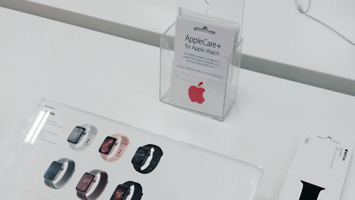 At Germany's Grafenwoehr Exchange, AppleCare information will catch the eyes of customers wanting Apple watches.