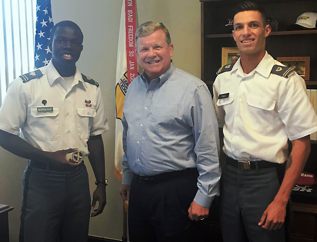 Director/CEO Tom Shull with USMA Cadets Thomas “TJ” Bordeaux, left, and Christian “CJ” Falk.