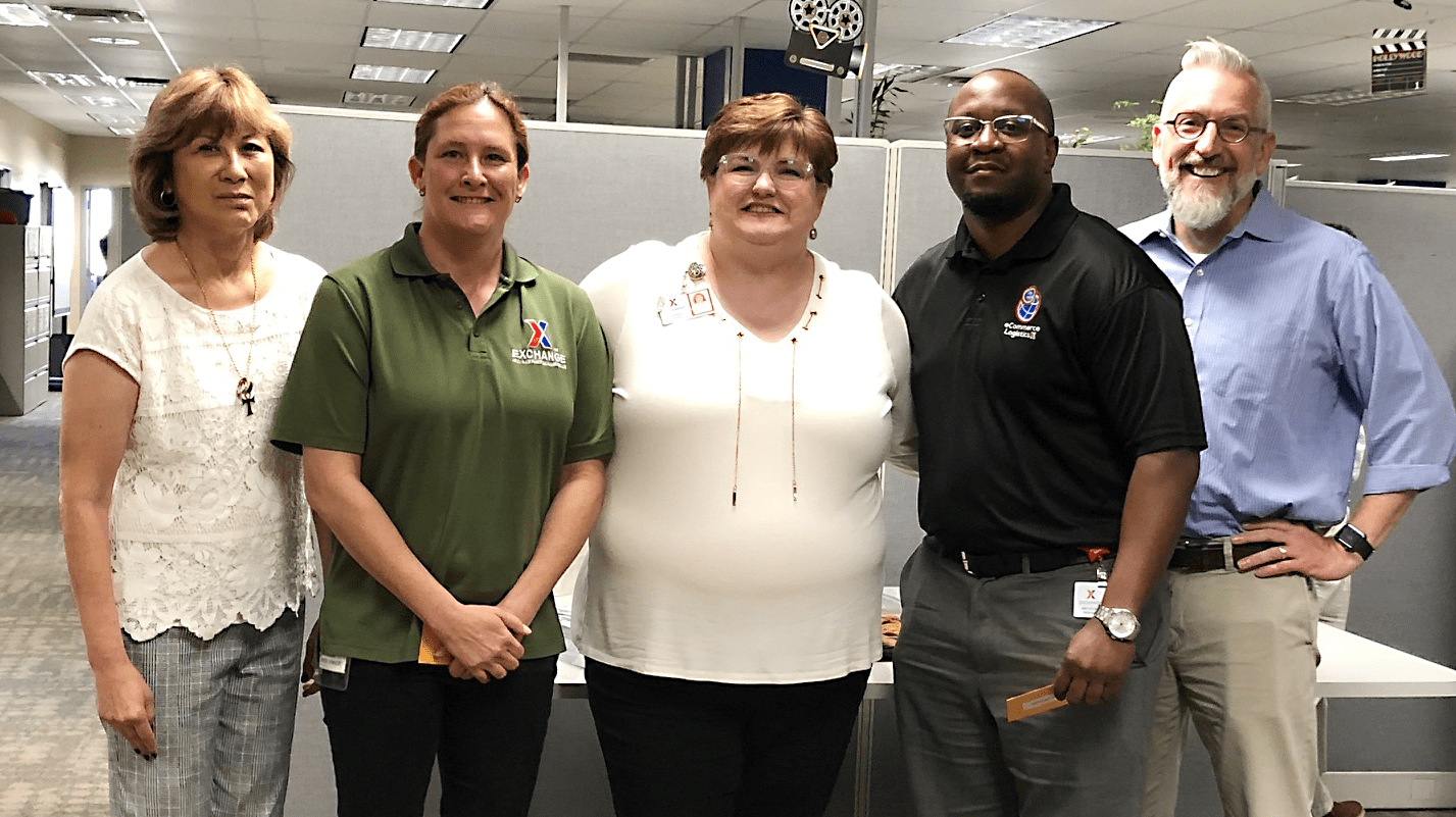 Left to right, EVP and Chief Logistics Officer Karen Stack; Logistics Analyst Sheri Rinker; Senior Vice President Karen Cardin; EVP and Chief Financial Officer Jim Jordan.