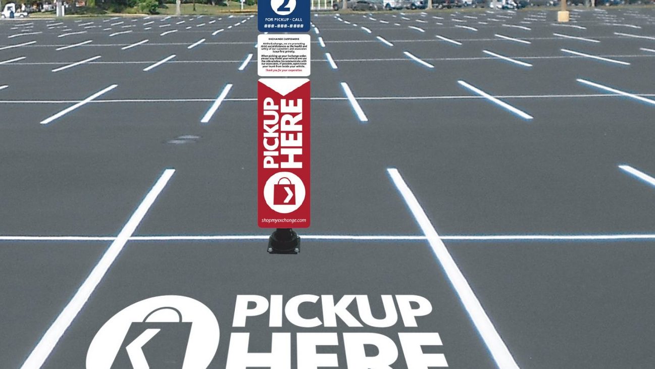 Curbside pickup is an extension of the Exchange’s buy online, pick up in store service. Authorized military shoppers with installation access can visit ShopMyExchange.com, find what they need and choose the pick up at store option.