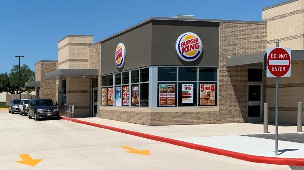 Cars begin lining up at the new Burger King on JB San Antonio-Fort Sam Houston.

Fort Sam Burger King 1: The Joint Base San Antonio-Fort Sam Houston Exchange opened a brand-new, dual-drive-thru Burger King to a massive reception from the community on April 22.

Fort Sam Burger King 2: Vehicles pack the dual drive-thru lanes at the Joint Base San Antonio-Fort Sam Houston Exchange's new Burger King on April 22, the restaurant's opening day. More than 250 vehicles came through for drive-thru service on the restaurant's first day of business.
