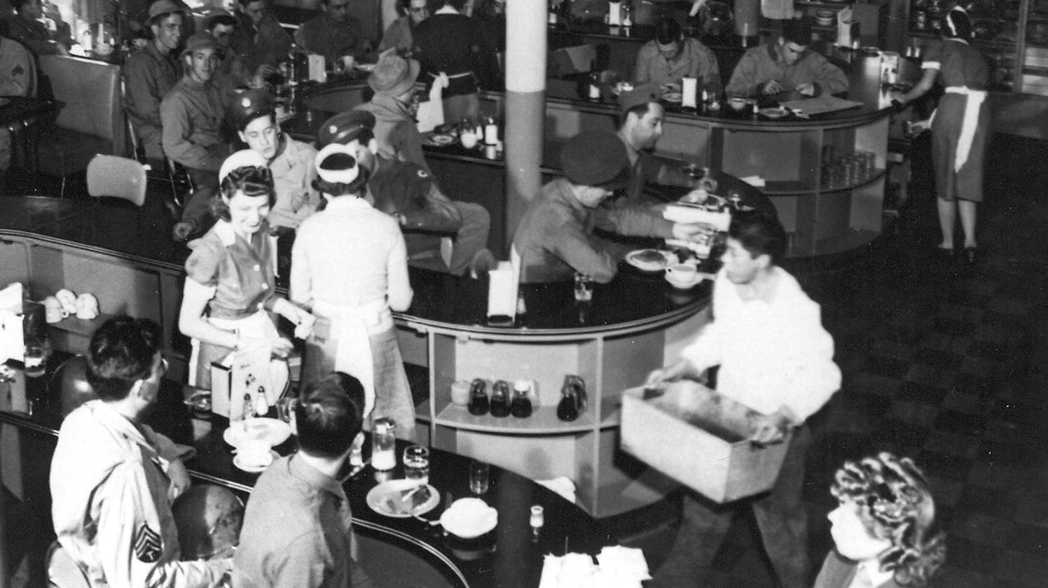 The PX cafeteria, Fort Bliss, Texas, circa 1949.
