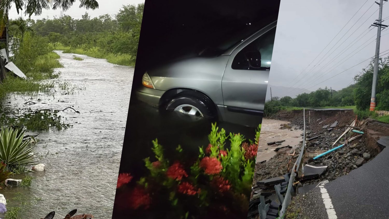 <b>Camp Santiago associates took these photos of flooding and road damager in their store's area.</b>