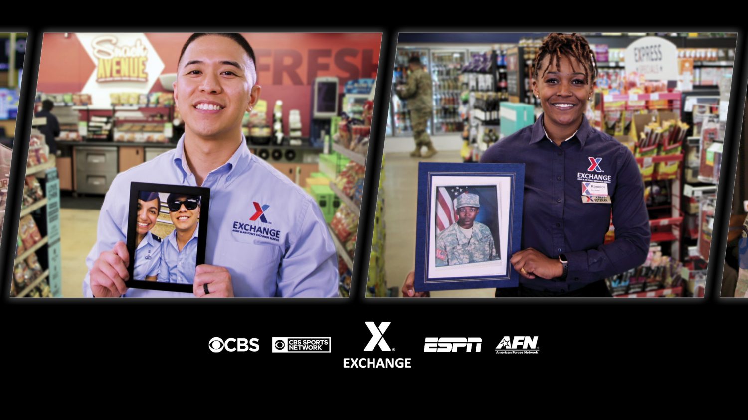 <b>Kris Cubacub, left, and Roneice Hines will be among Exchange associates appearing in national TV ads during college football games this fall.