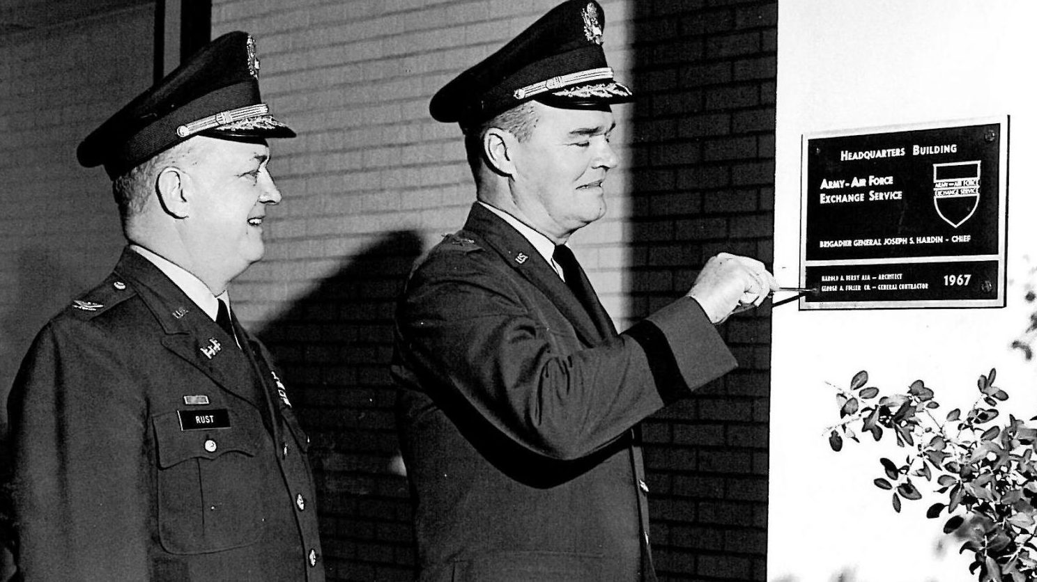 Hardin with Col. Clayton A. Rust, director, engineering