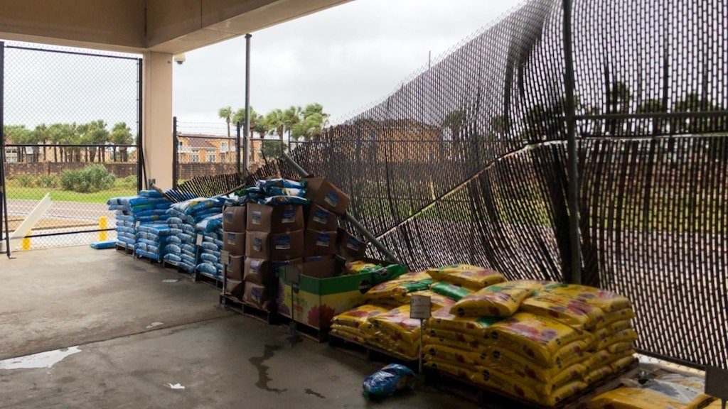 <b>This blown-down fence was the most significant damage at the Patrick Space Force Base Exchange during Tropical Storm/Hurricane Nicole.</b>