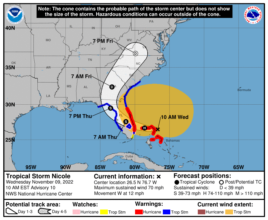 TS Nicole Map