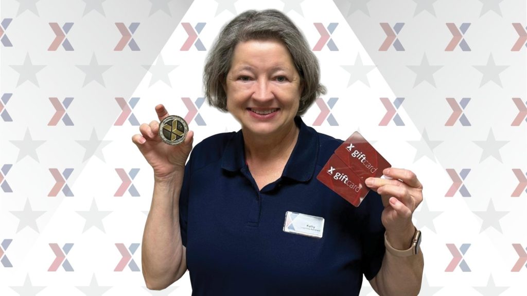 <b>Kathy Kuhlman, a logistics associate at Wright-Patterson Air Force Base, ran away with the lead in the top two competition categories, earning two $1,000 Exchange gift cards and a coin and personal note of thanks from Exchange Director/CEO Tom Shull for her efforts