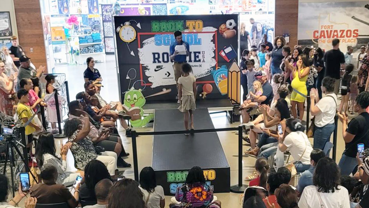 <b>The Fort Cavazos Exchange team welcomed military kids to the stage for a fashion show featuring Rookie USA brands.</b>