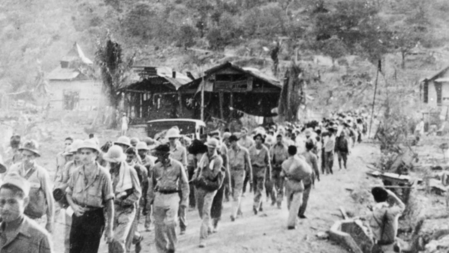 <b>Prisoners of war on the Bataan Death March. (U.S. Air Force photo/National Museum of the United States Air Force)

