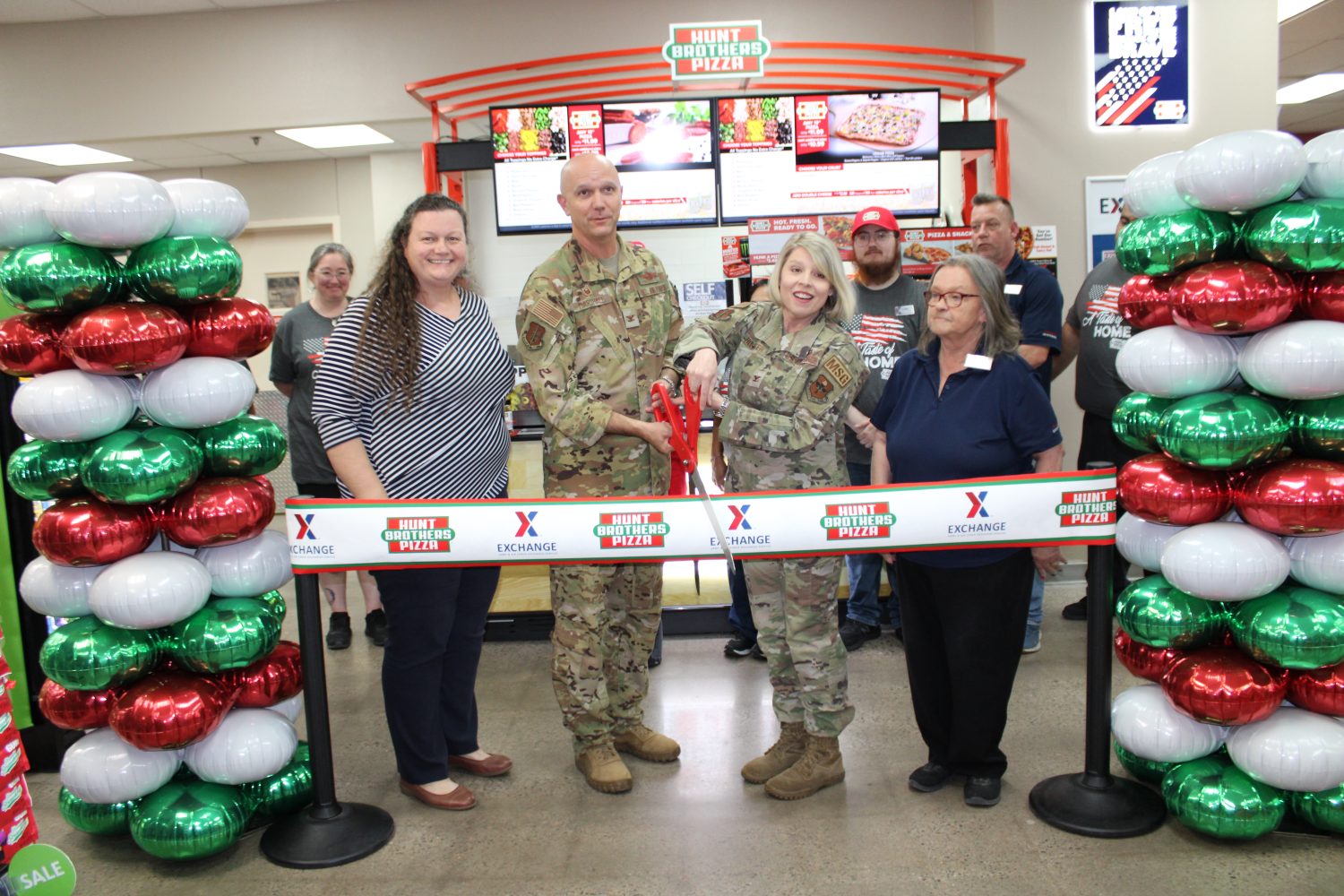 <b>From left: Altus AFB welcomed its first quick-serve restaurant to the Express. From left: Exchange General Manager Hollie Heft Morales; Col. Jeffrey Marshall; Col. Tammy Hollister; and Express Store Manager Renee Reeves.</b>