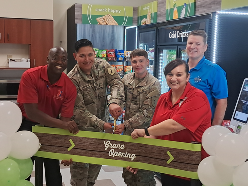 Ribbon-cutting at a Fort Riley unattended retail unit.