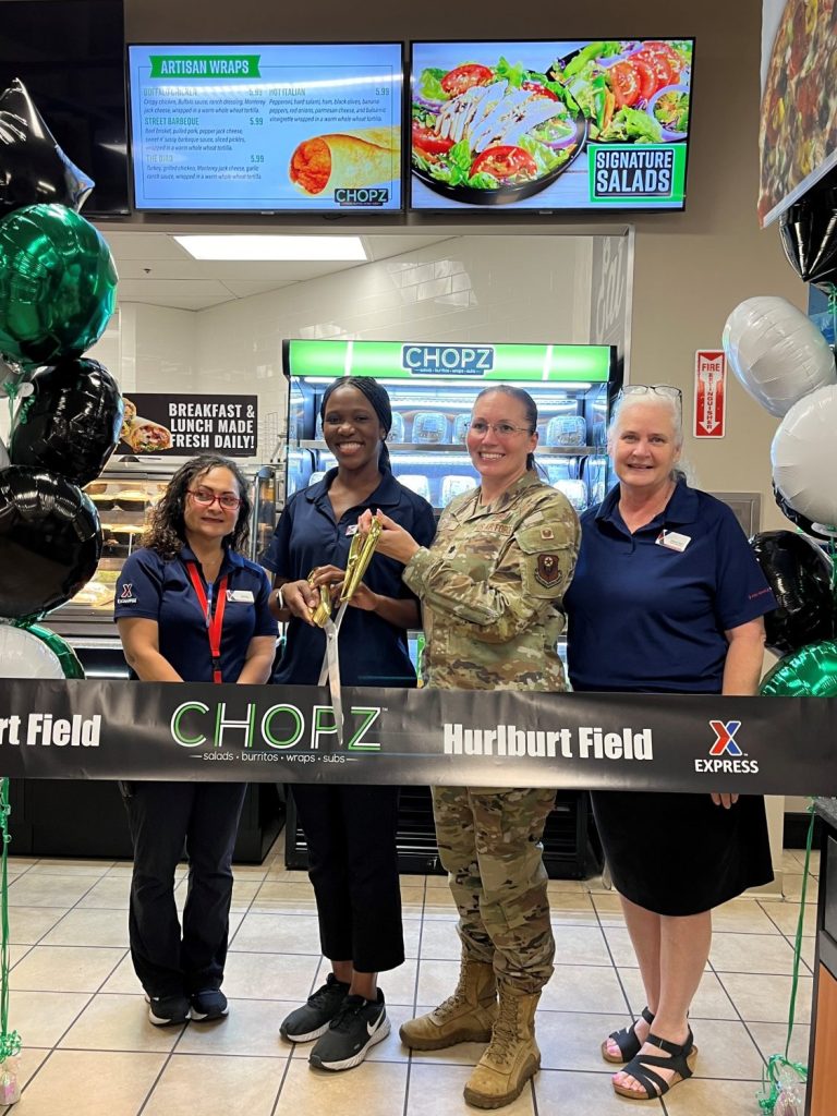 Ribbon-cutting at the Hurlburt Field Chopz.