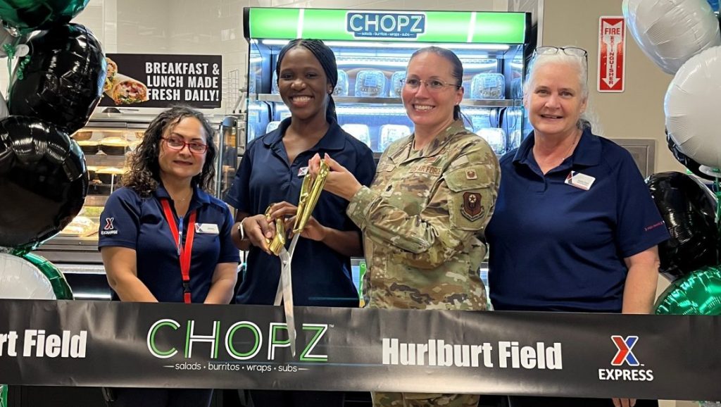 Ribbon-cutting at the Hurlburt Field Chopz.