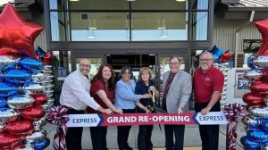 Joint Base Lewis-McChord installation and Exchange leaders cut the ribbon on the renovated Pendleton Express convenience store.