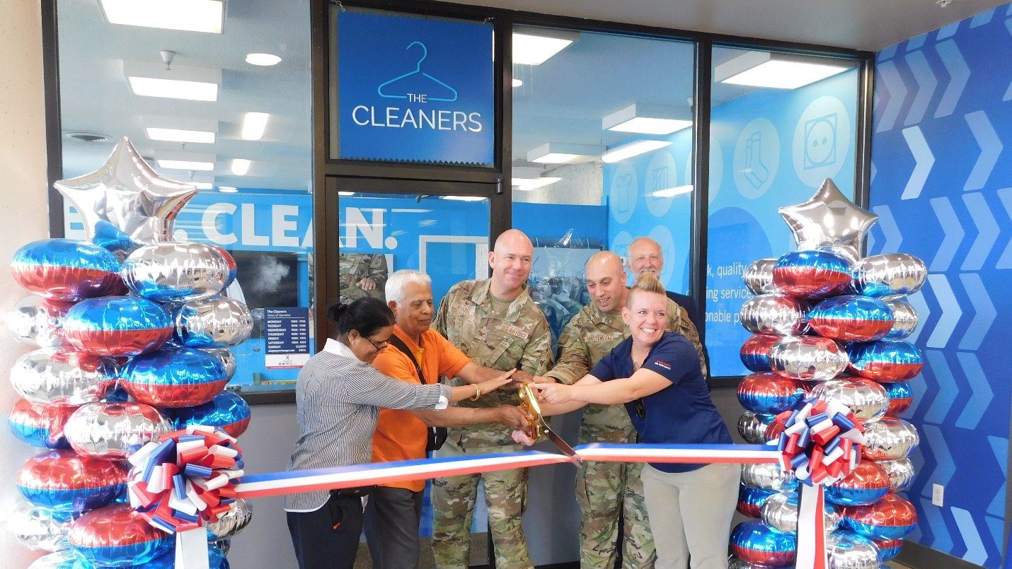 Ribbon-cutting for The Cleaners at the Wright-Patterson AFB Exchange.