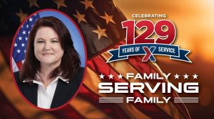 Lisa Avallone headshot with "129 Years of Family Serving Family" text.