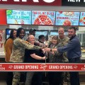 Exchange and Fort Cavazos leaders cut the ribbon on the new Sbarro,