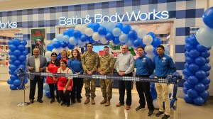 Ribbon-cutting at Fort Liberty Exchange Bath & Body Works.