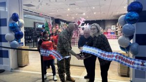 Ribbon-cutting at Fort Moore Exchange's Bath & Body Works.